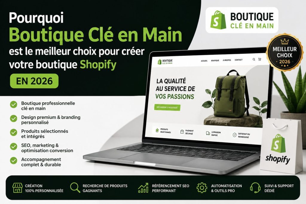 Création d une boutique Shopify clé en main pour se lancer dans l e-commerce en 2026